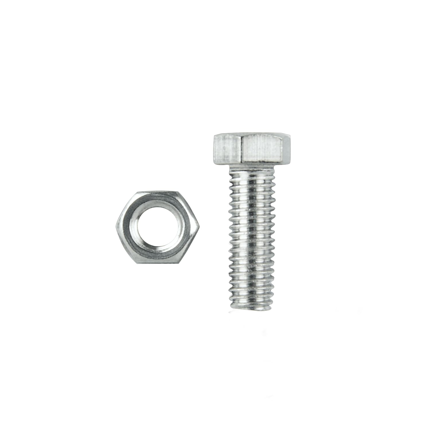 HEX BOLTS & NUTS M6 x 25MM STAINLESS STEEL 316