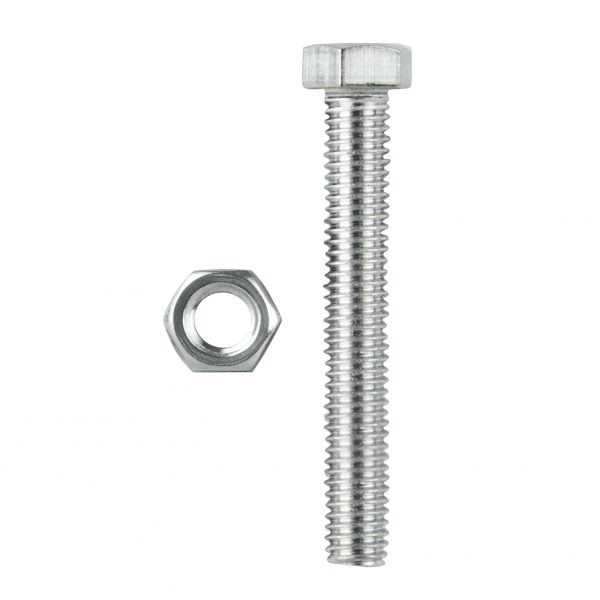 HEX BOLTS & NUTS M10 x 75MM STAINLESS STEEL 316