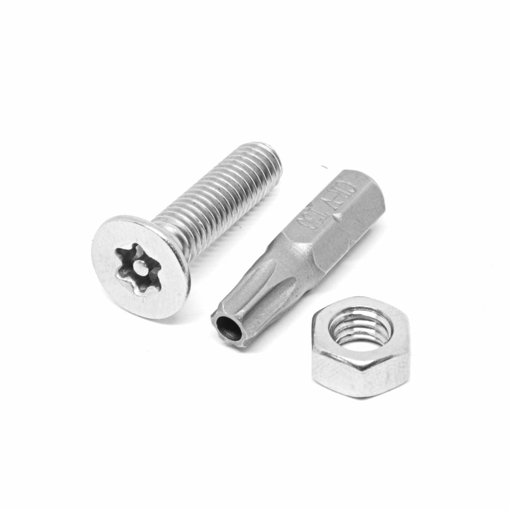 SECURITY BOLT M6 - 1 x 25 STAINLESS STEEL FLAT HEAD