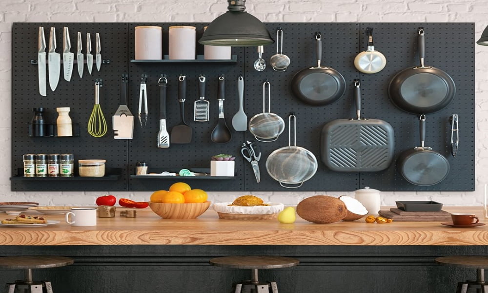 Organising the kitchen with pegboards from Pinnacle